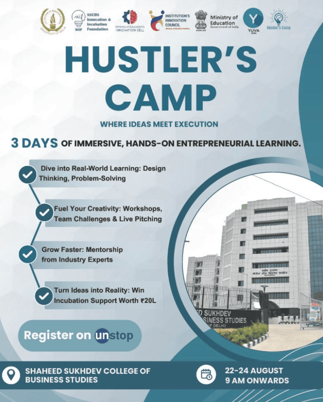 SIIF and YUVA E-CELL Hosted Hustler's Bootcamp